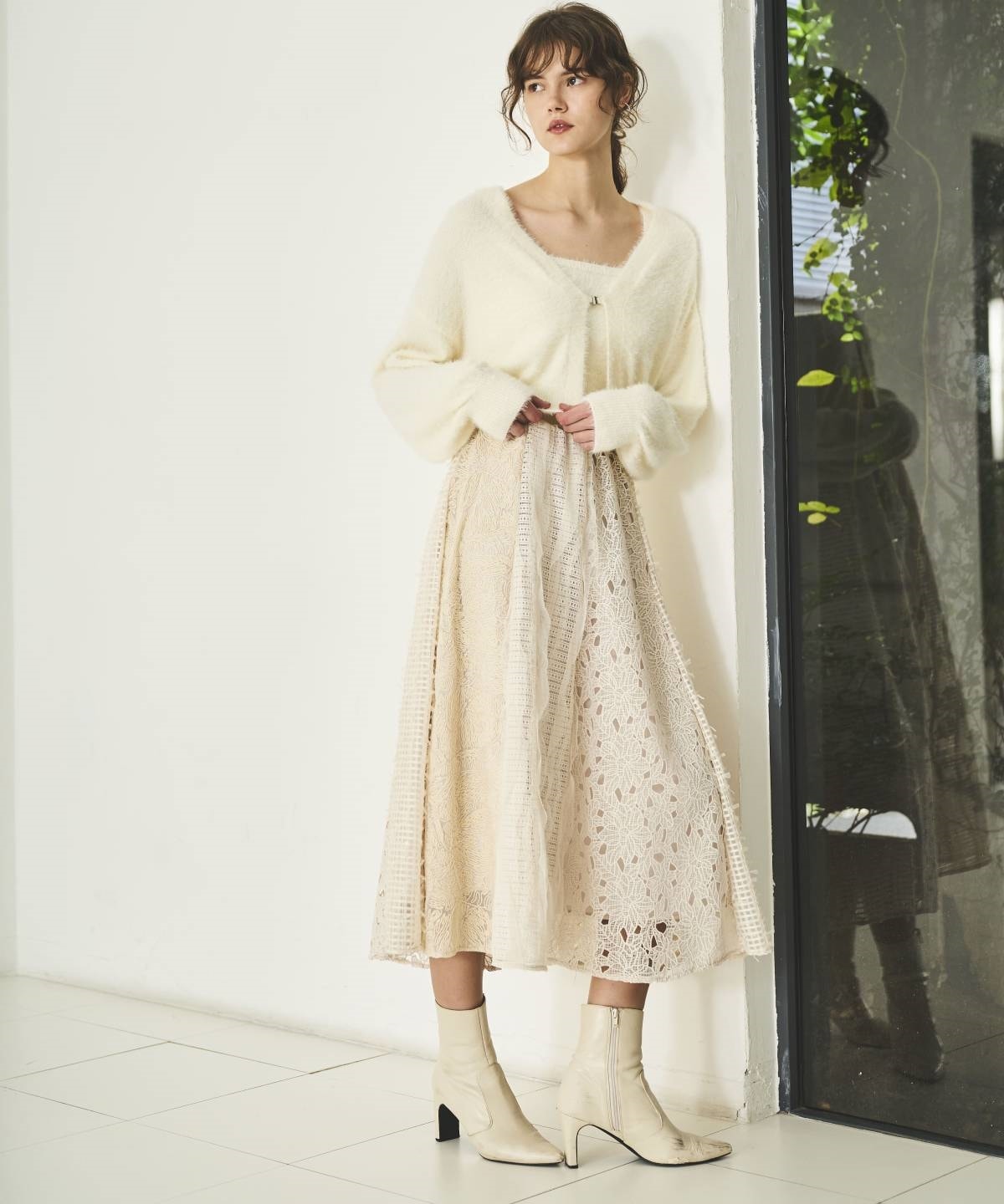 シャギーボレロアンサンブルニット