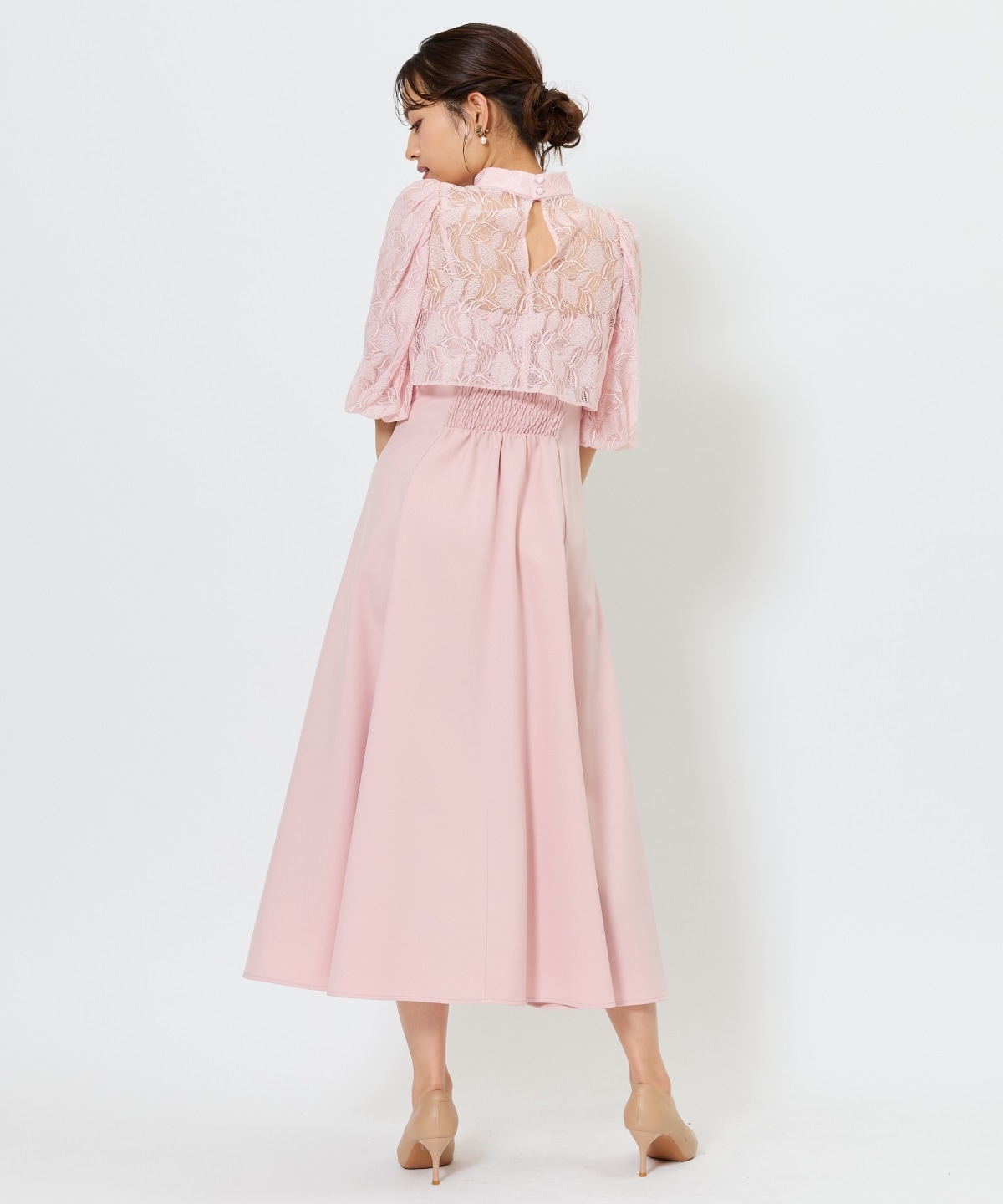 リーフレースレイヤードレス