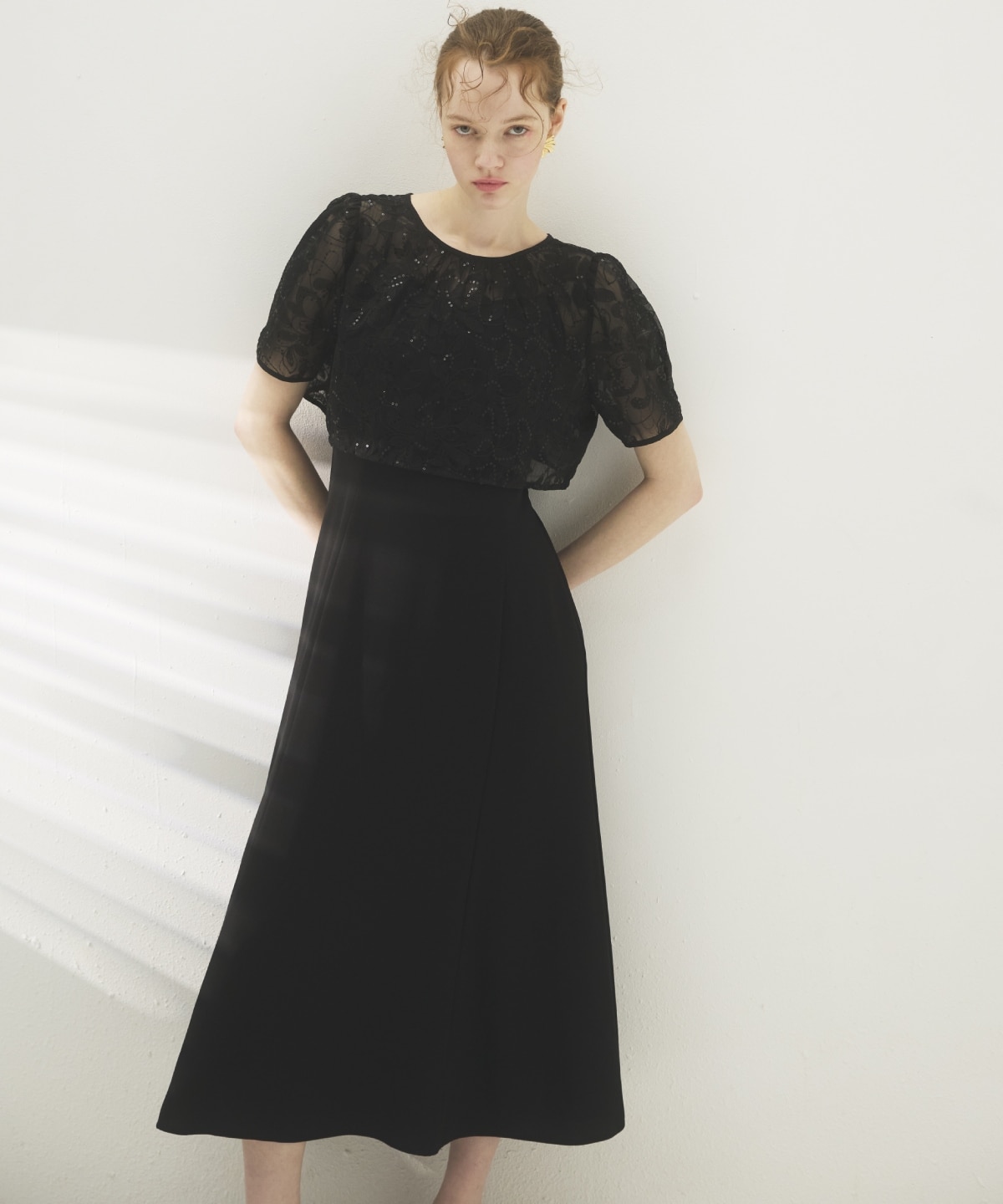 2WAYレースケープドレス