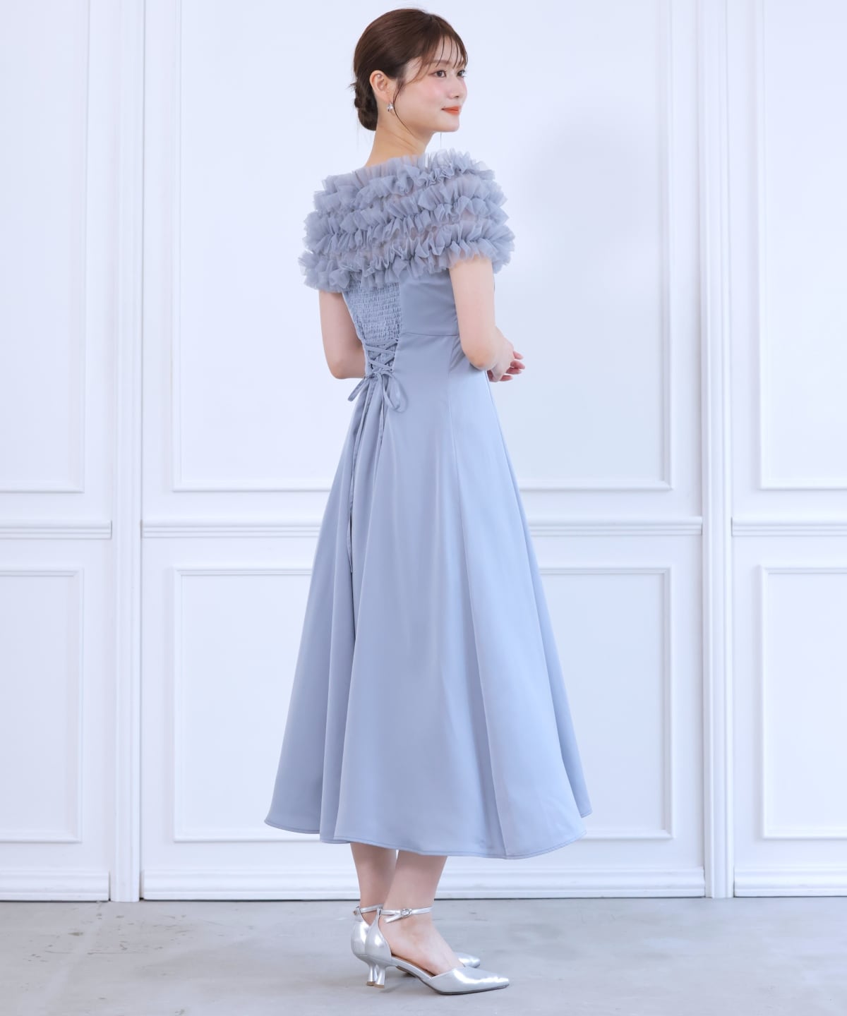 チュールケープセットドレス