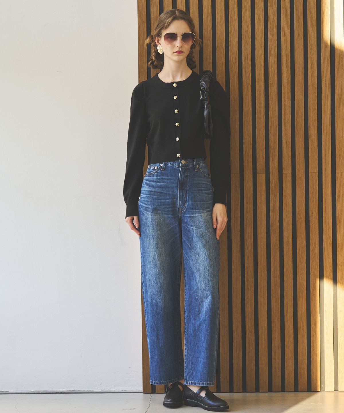 パワショルクルーネックカーディガン