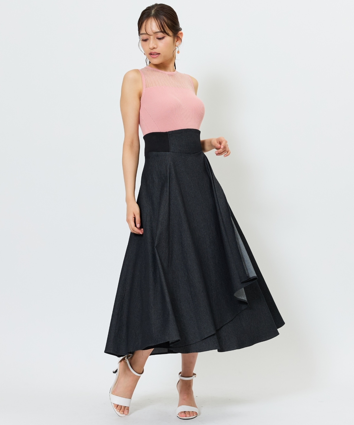 シアー切替ノースリトップス