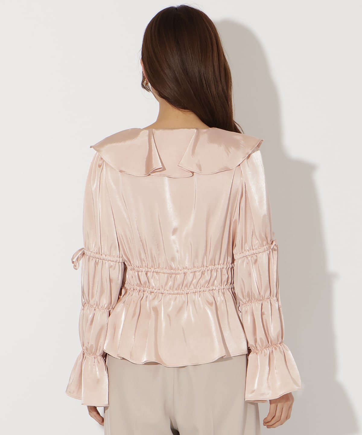 ウエストシャーリングブラウス