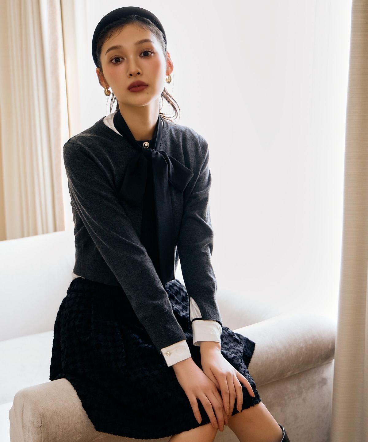 千鳥ジャガードミニスカート