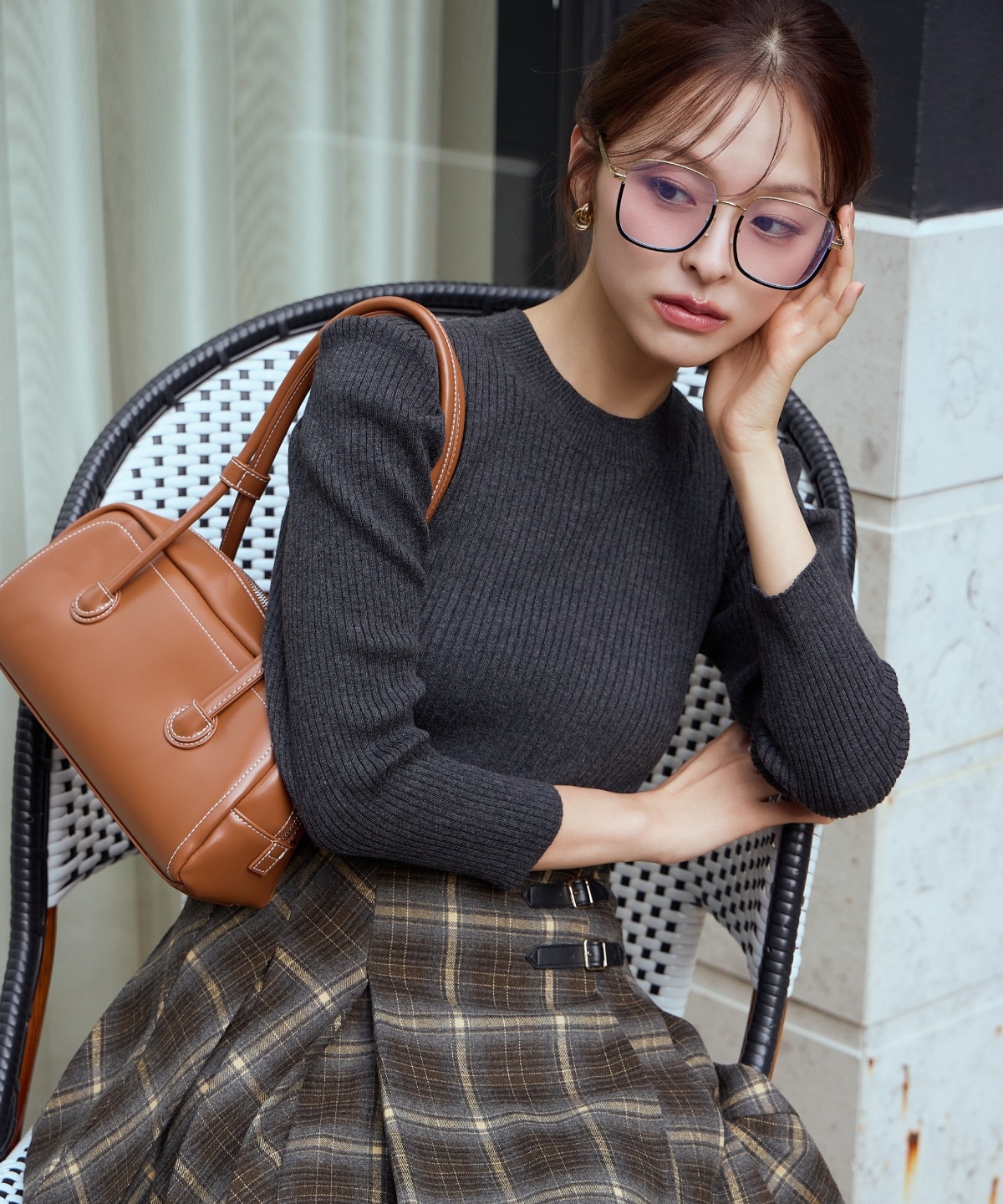 チェックミニスカート