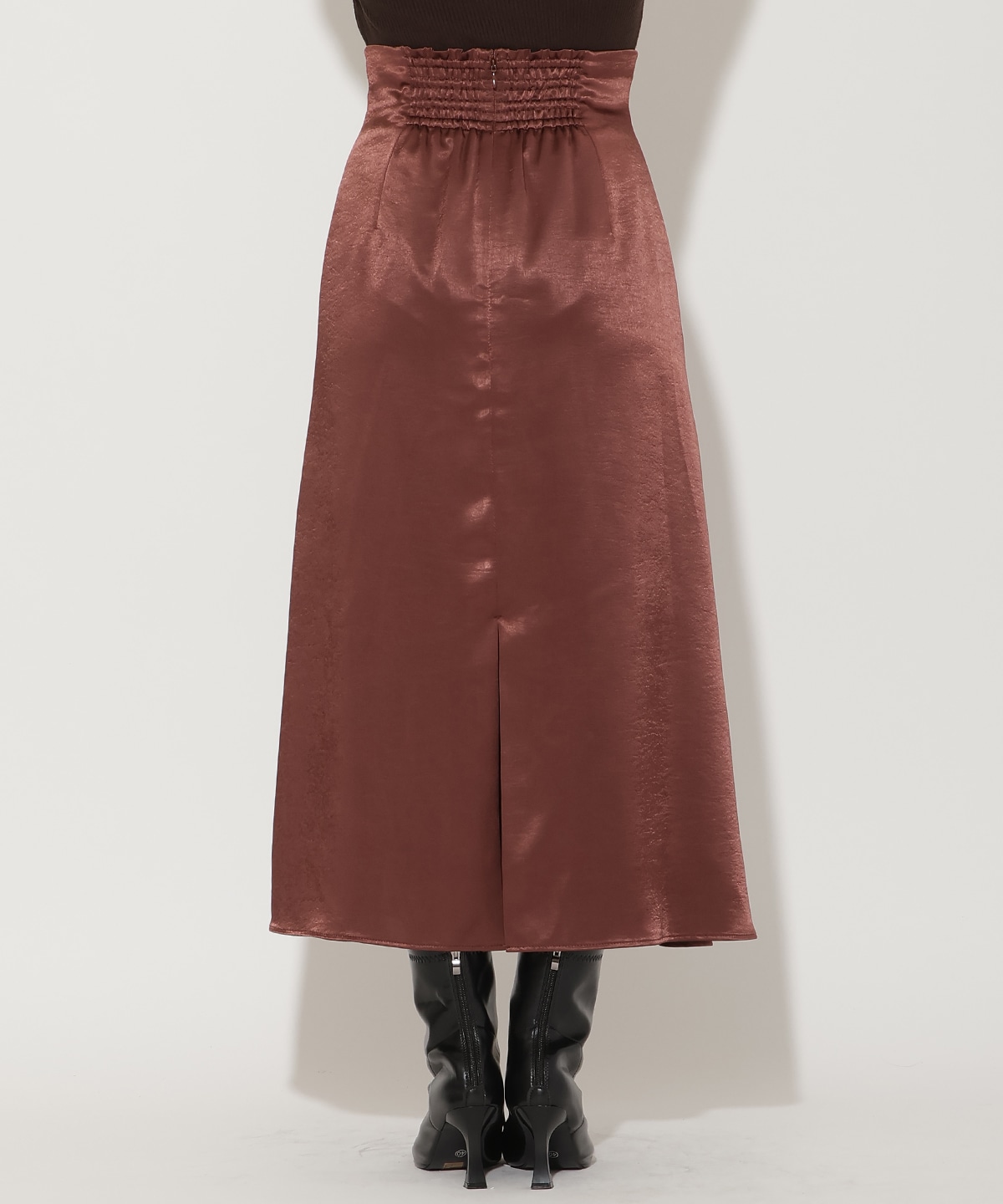 ワンサイドシャーリングサテンスカート