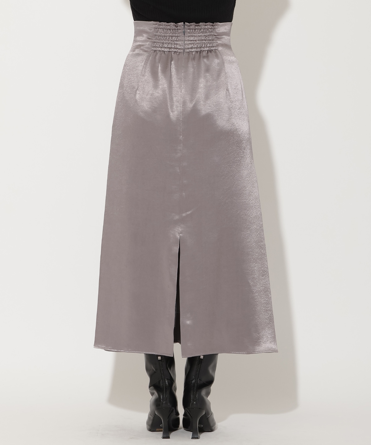 ワンサイドシャーリングサテンスカート