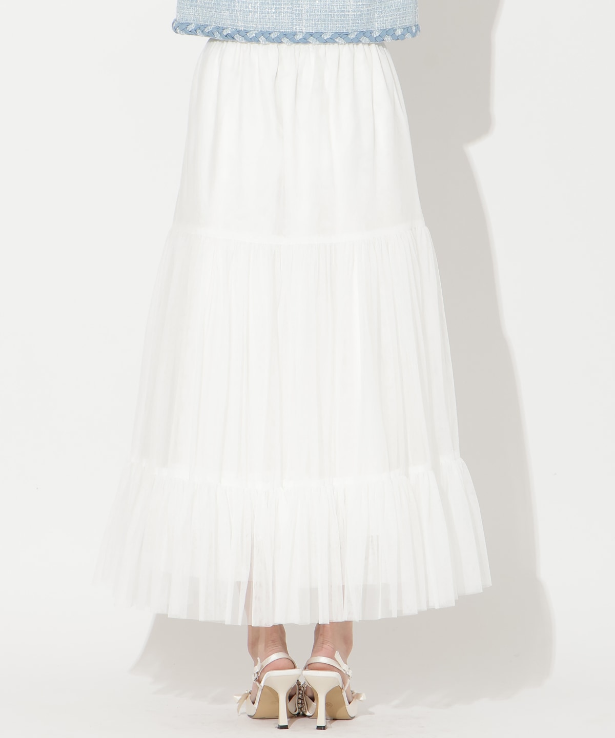 チュールティアードギャザースカート