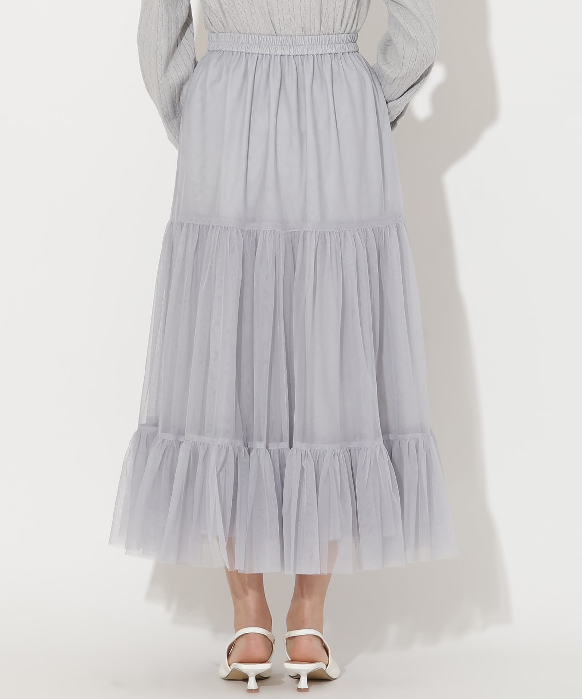 チュールティアードギャザースカート