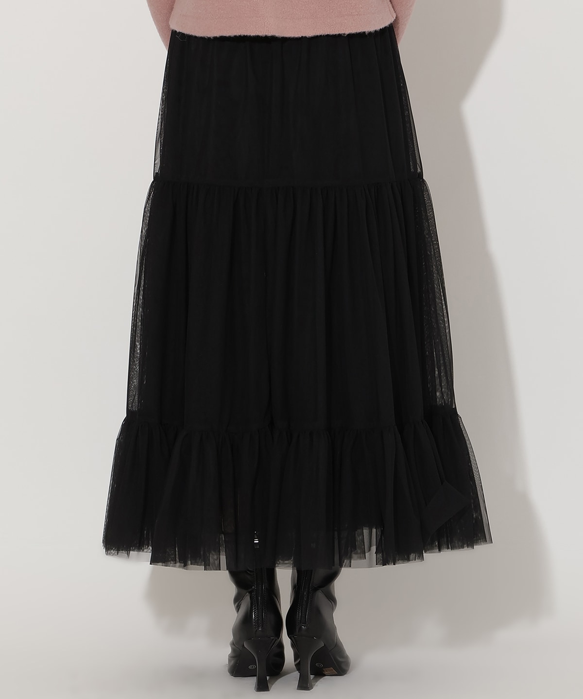 チュールティアードギャザースカート