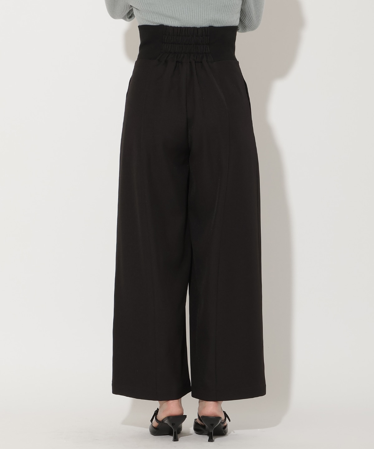 ウエストリブワイドパンツ