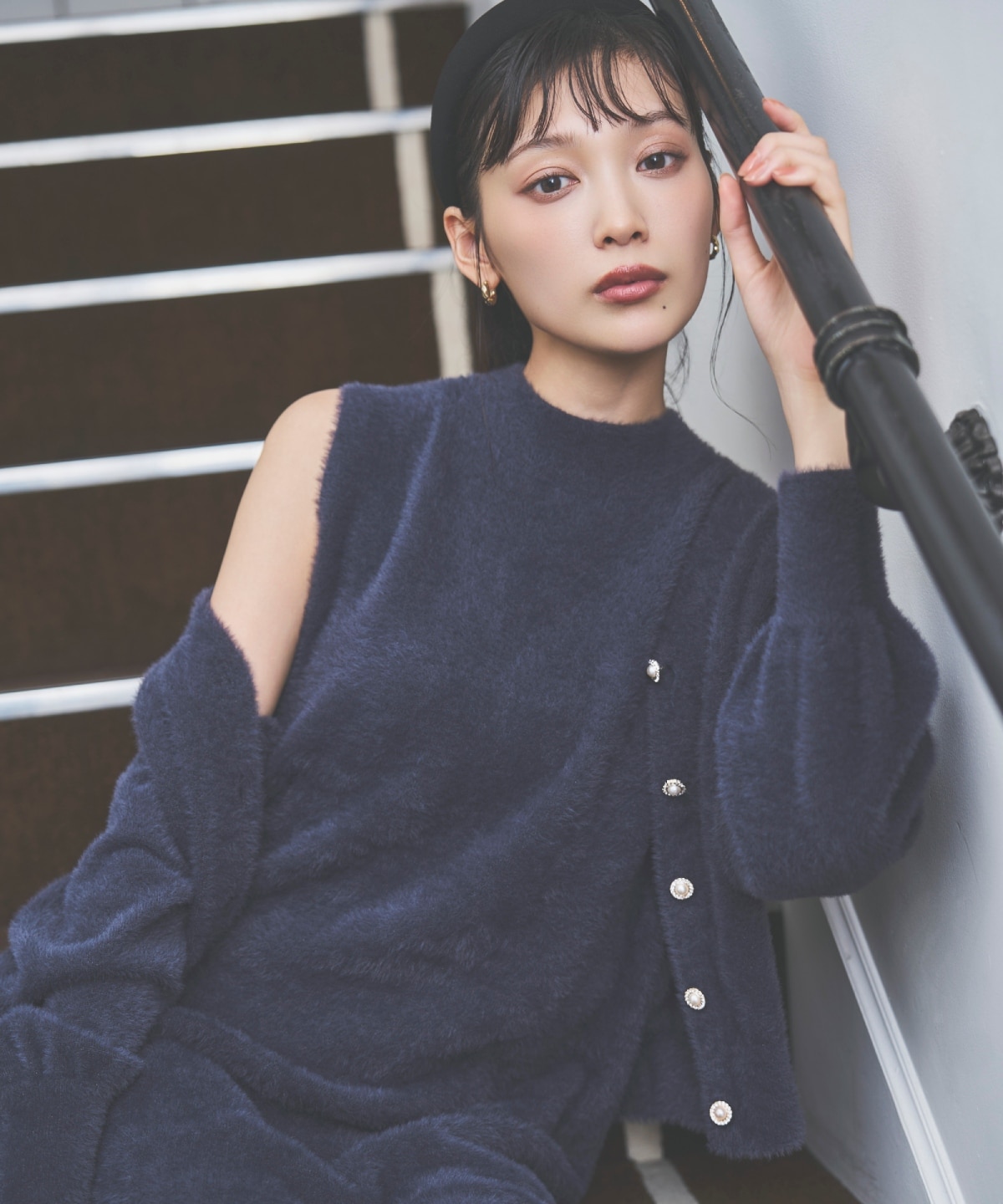 ラメフェザーニットアンサンブル