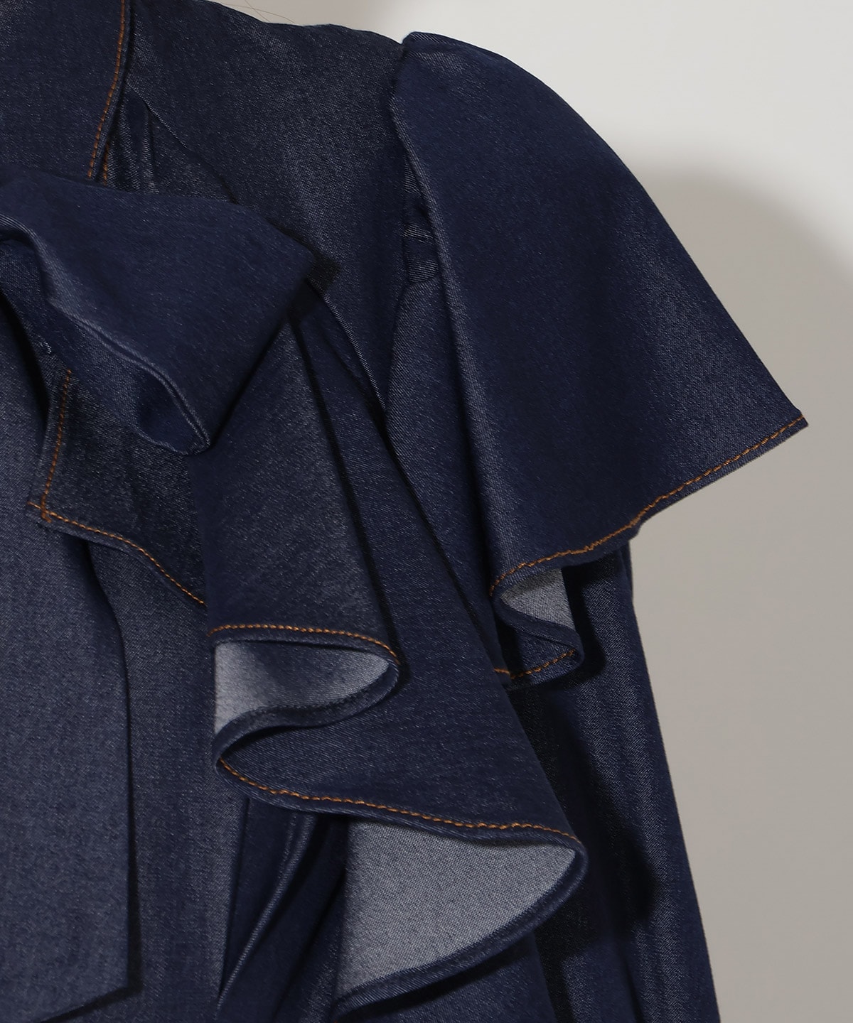 フリルケープ7分袖ワンピース