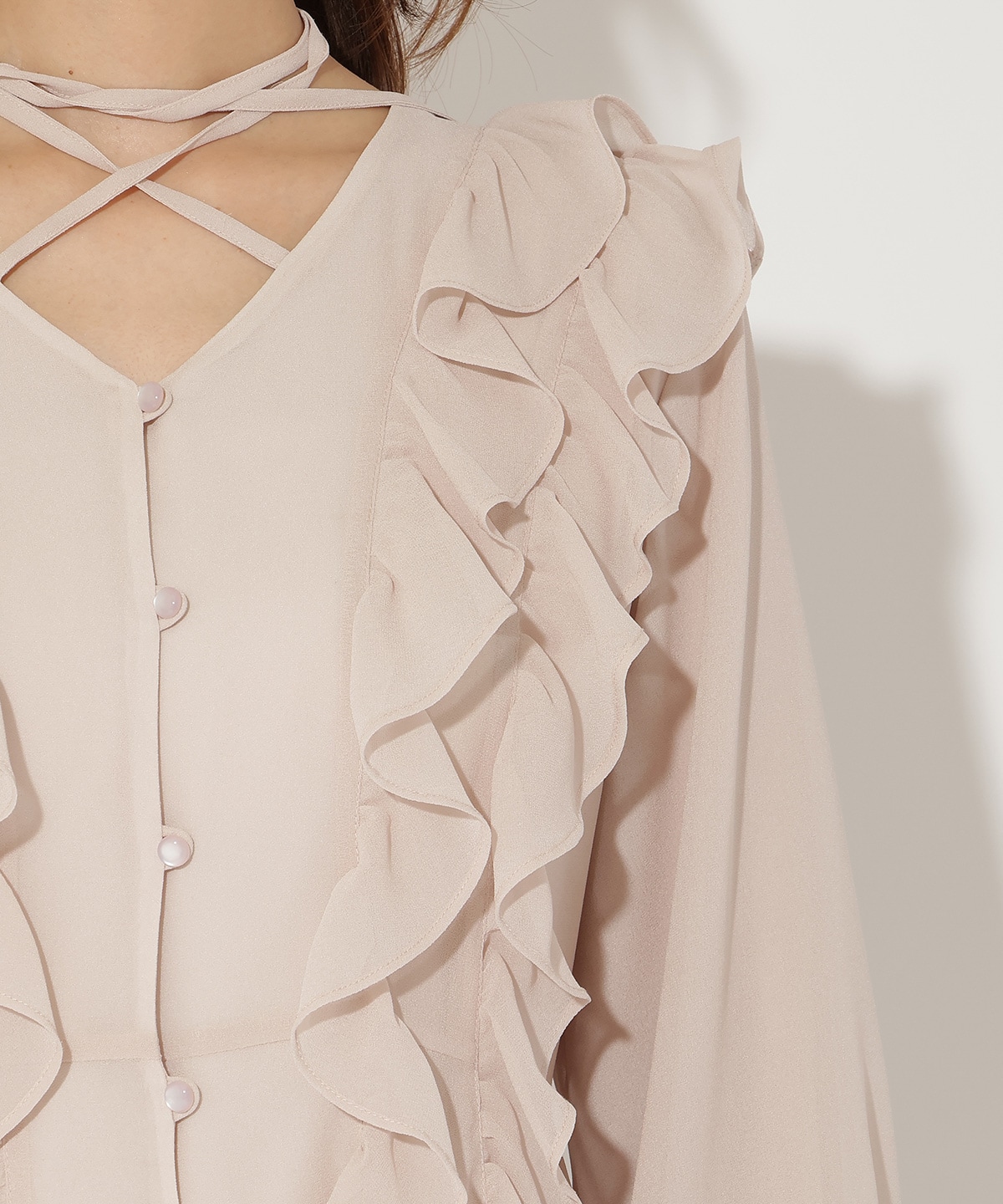 ラッフルフリルチョーカーミニワンピース