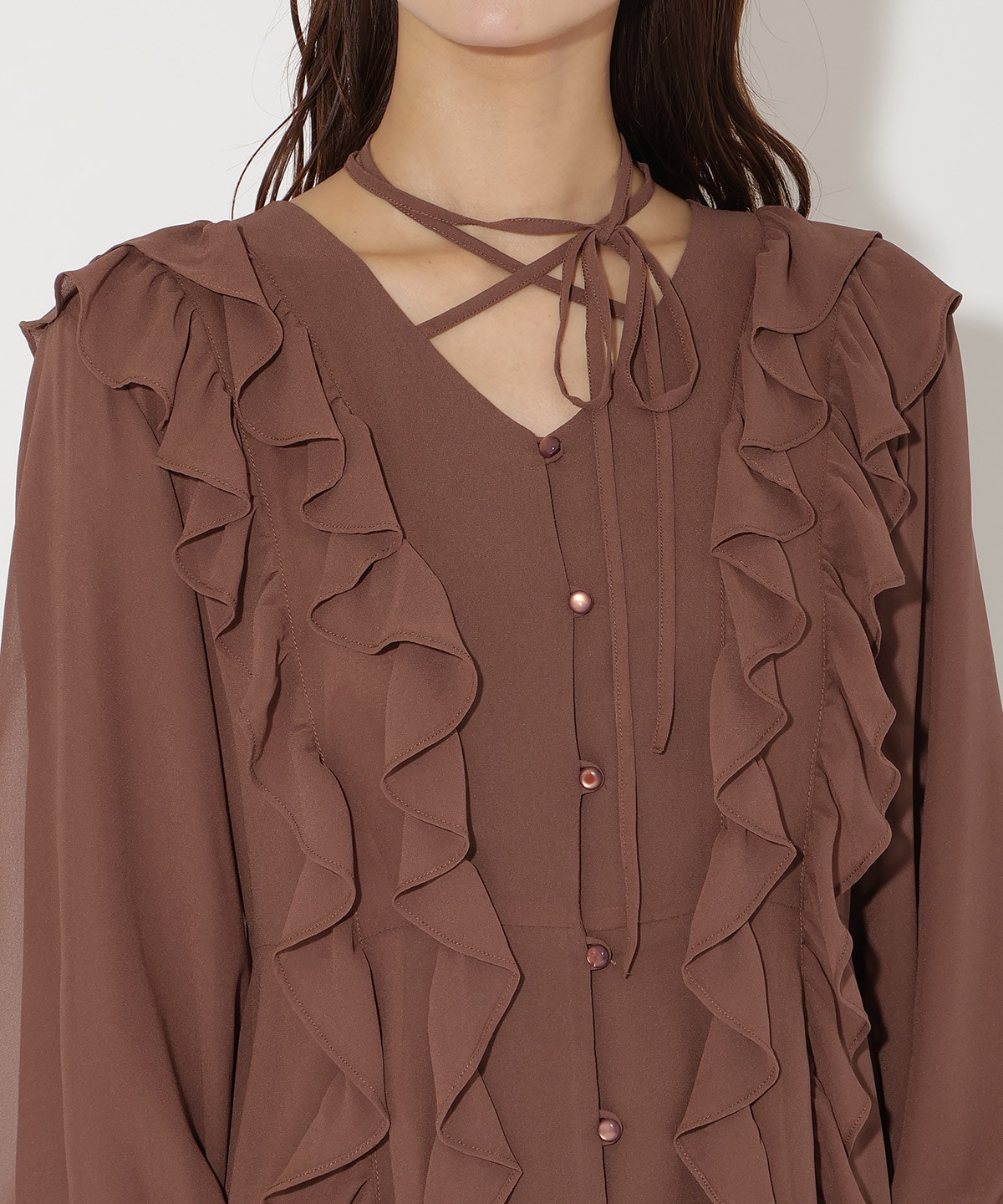 ラッフルフリルチョーカーミニワンピース