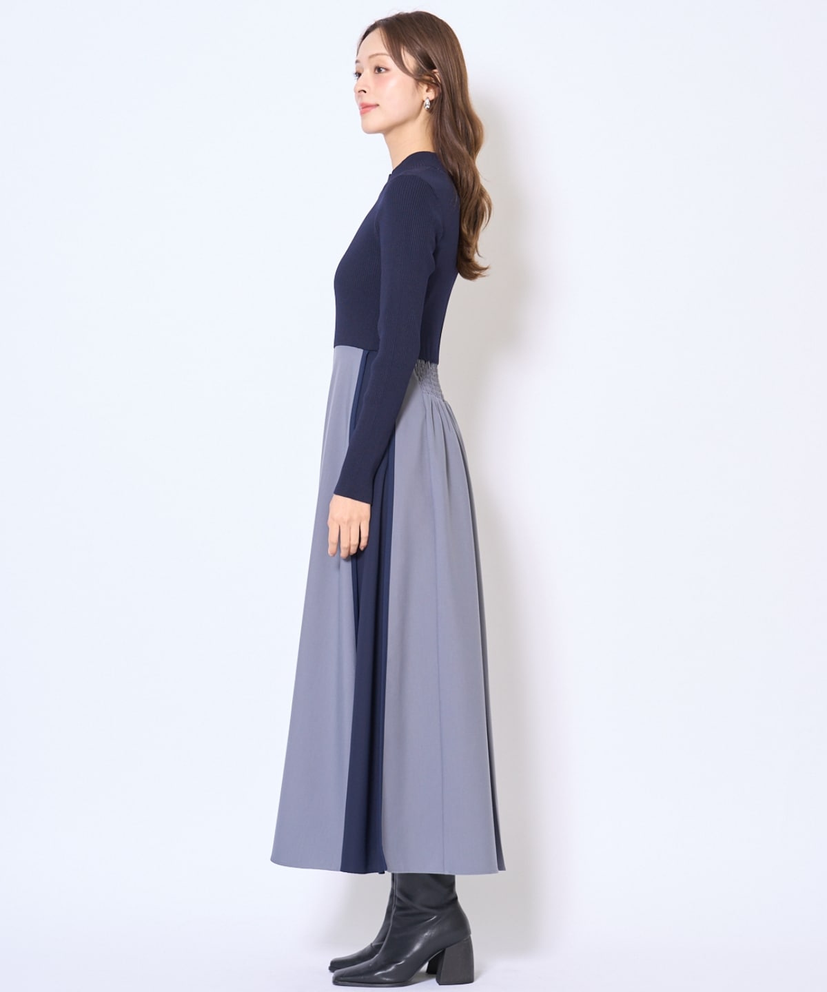 配色ドッキングワンピース