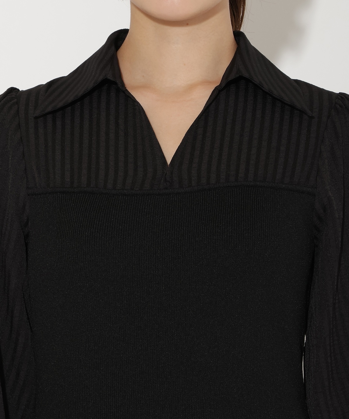 ニットビスチェ風スキッパーワンピース