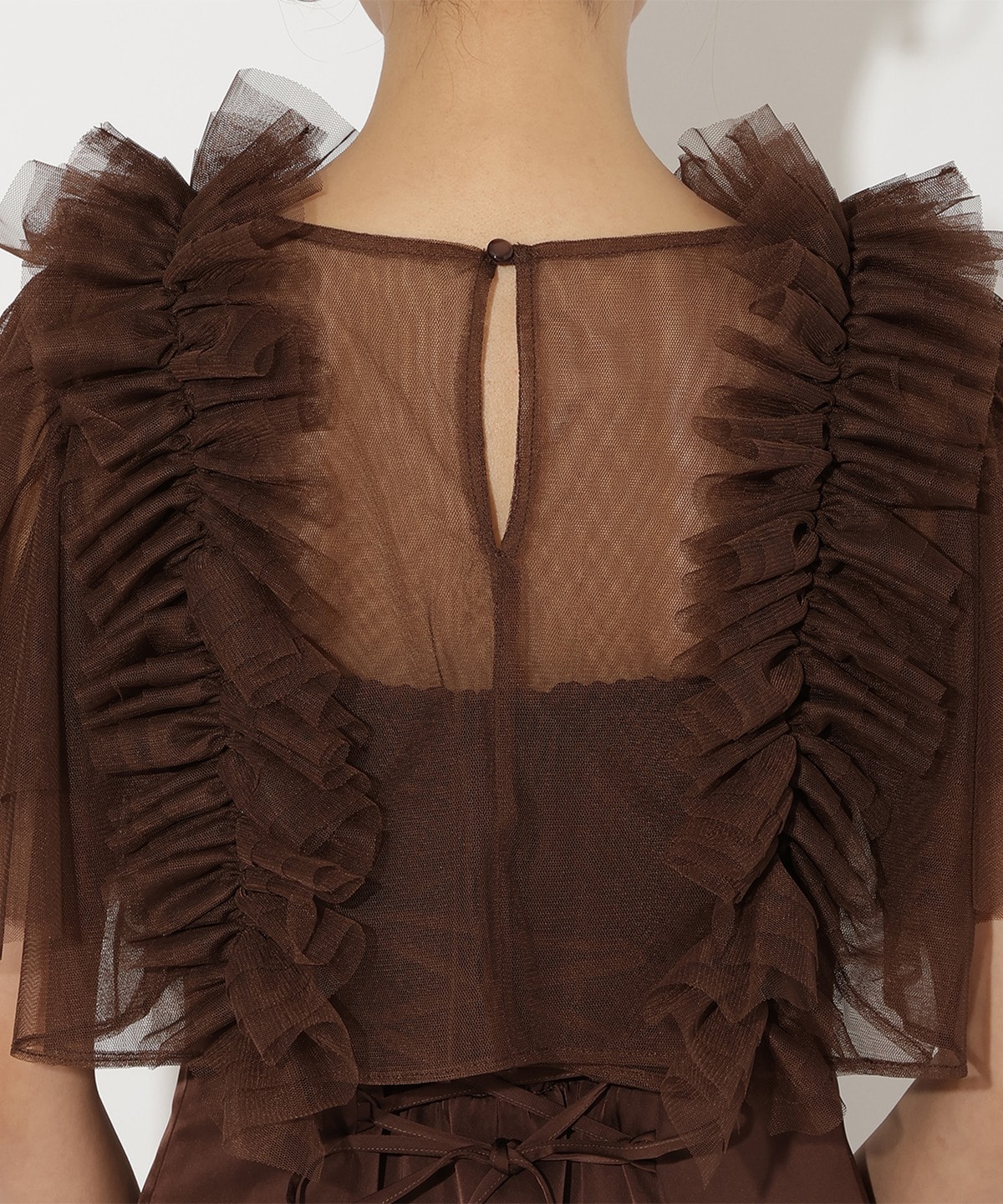 チュールフリルレイヤードドレス