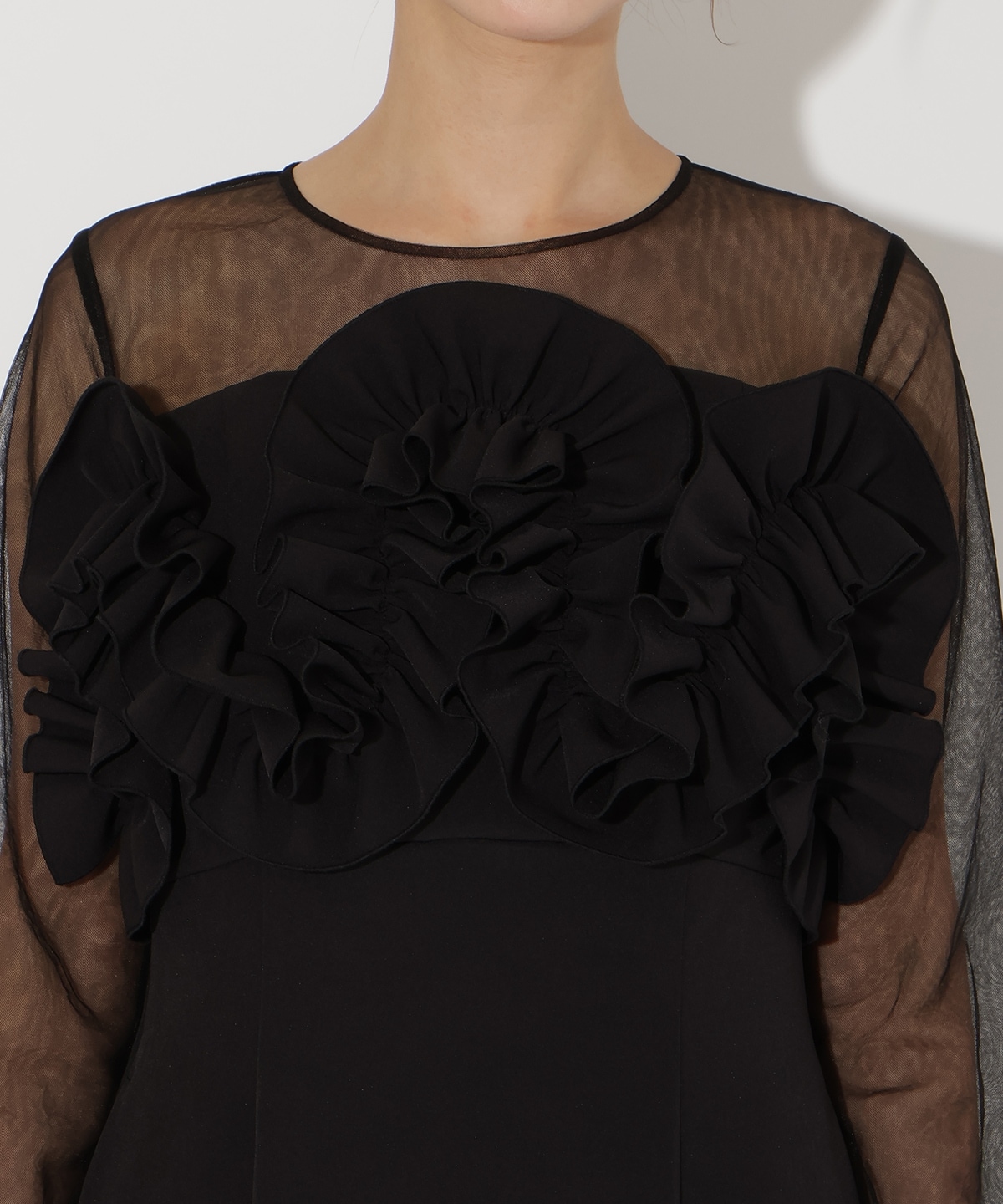 ボリュームフリルドレス