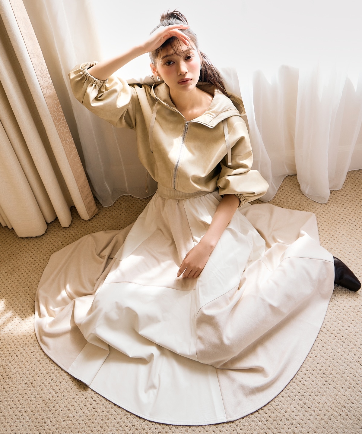 フェイクレザーブルゾン