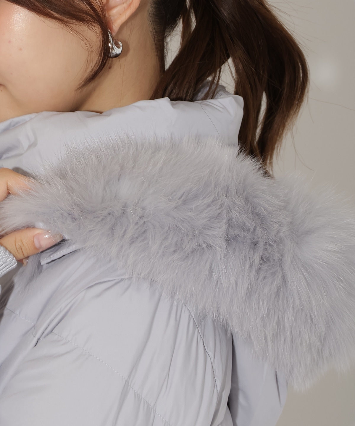 FOXファー付きショートダウン