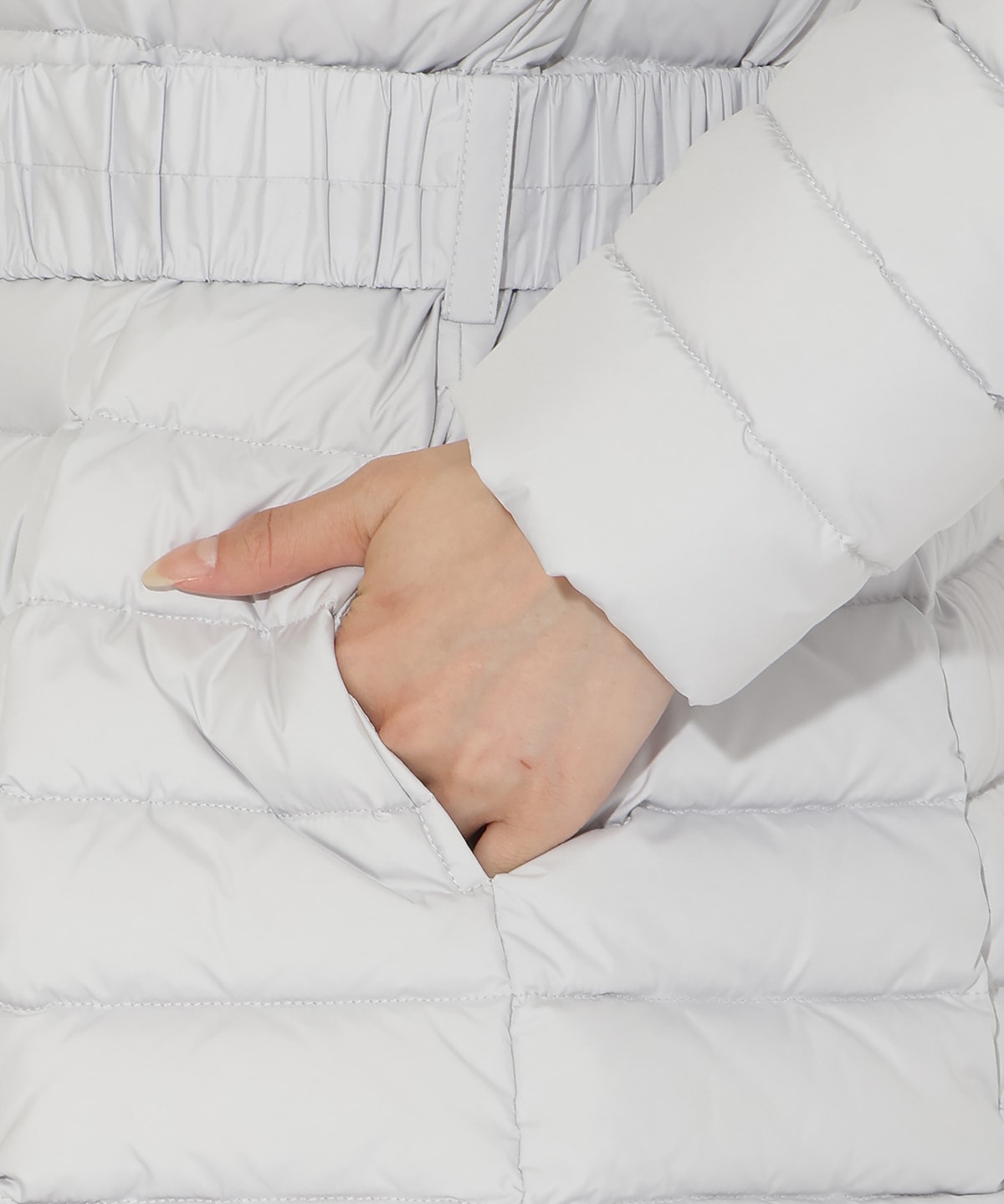 ベルト付きFOXファーミドル丈ダウン