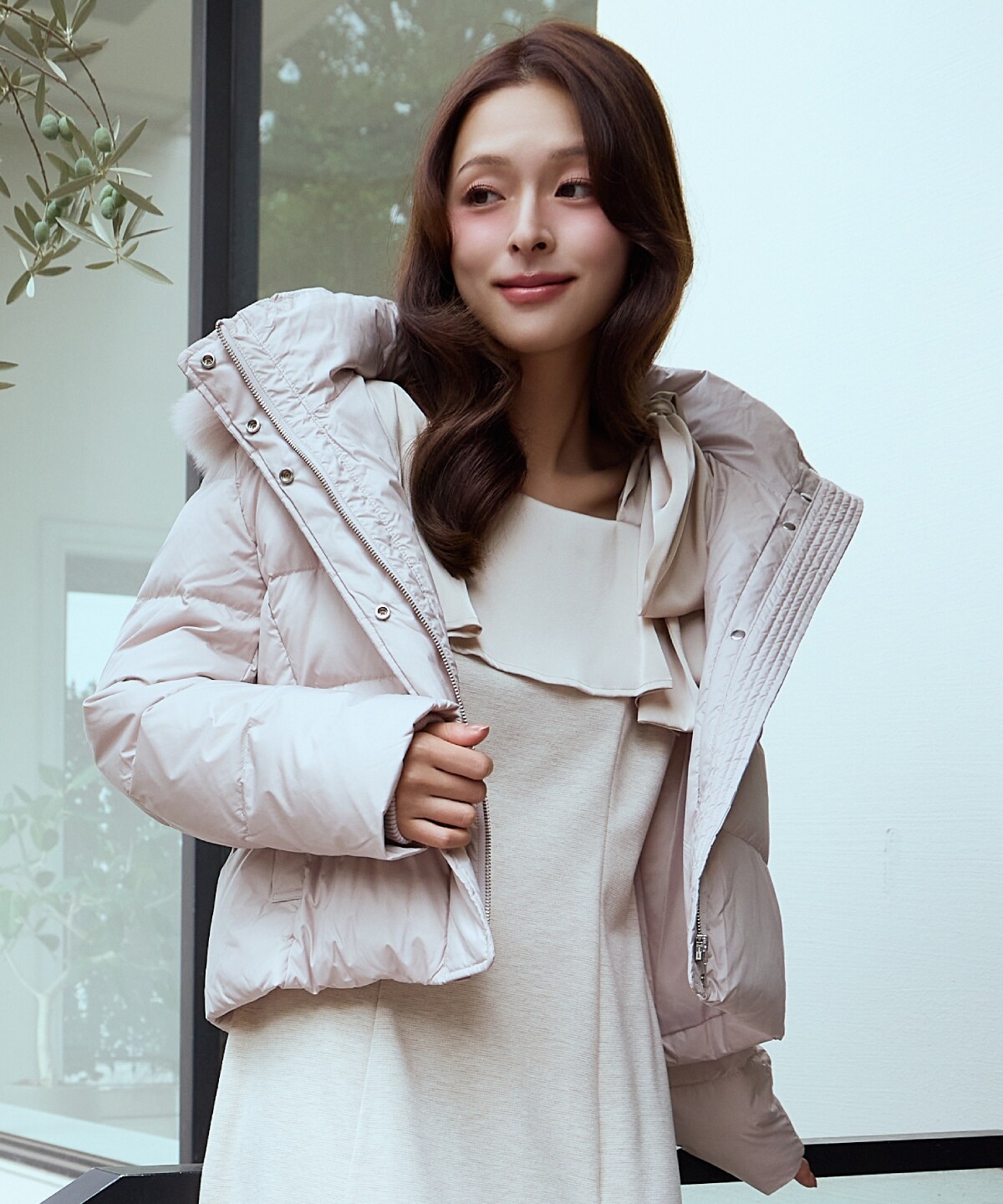 FOXファー付きプレミアムショートダウン