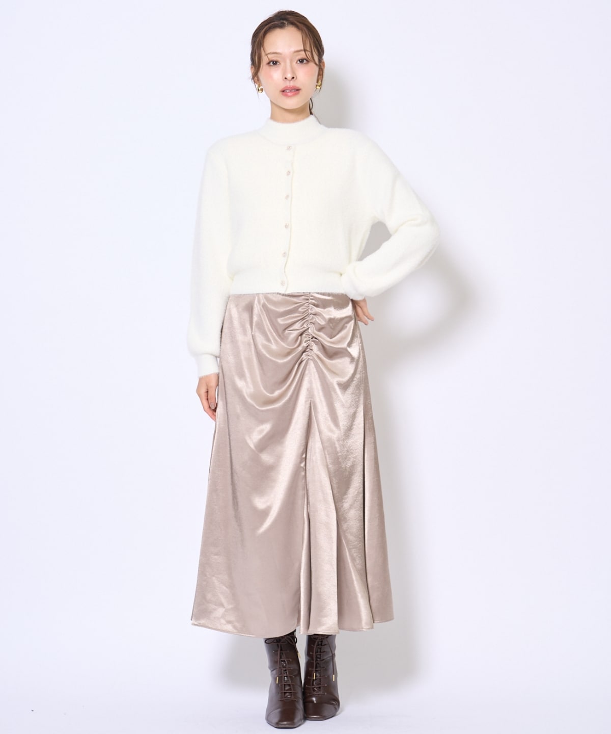 ラメフェザーニットアンサンブル