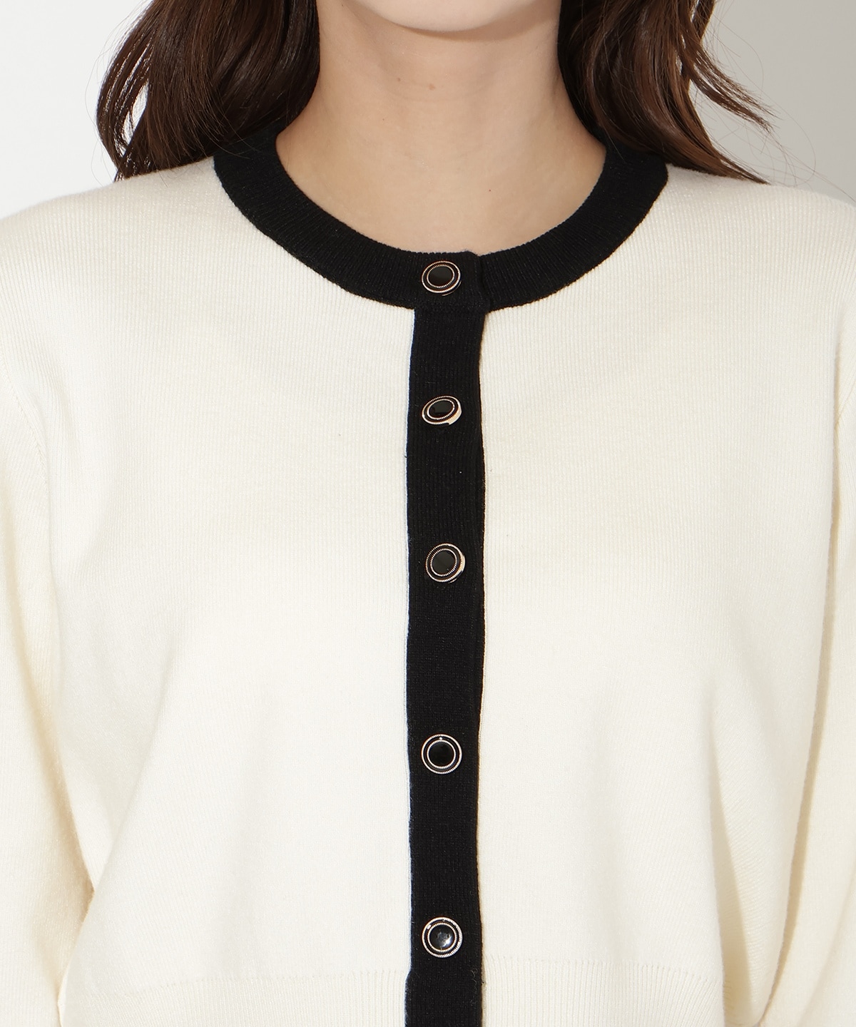 配色カーディガン