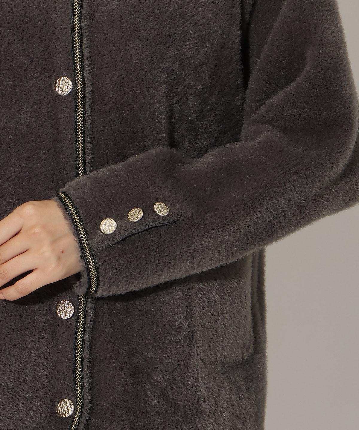 ダブルフェイスフェザーカーディガン