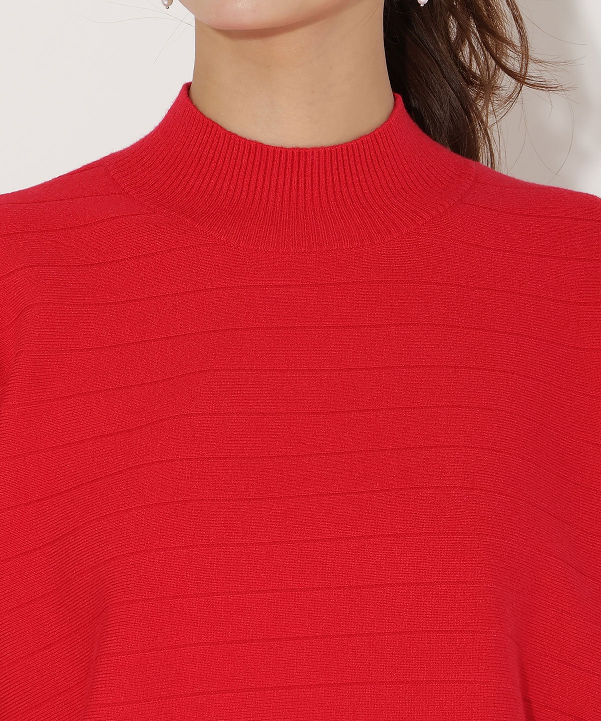 ワイドリブドルマンニット