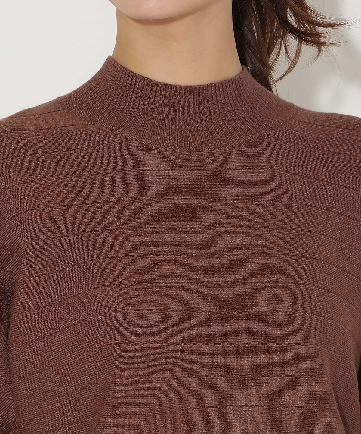 ワイドリブドルマンニット