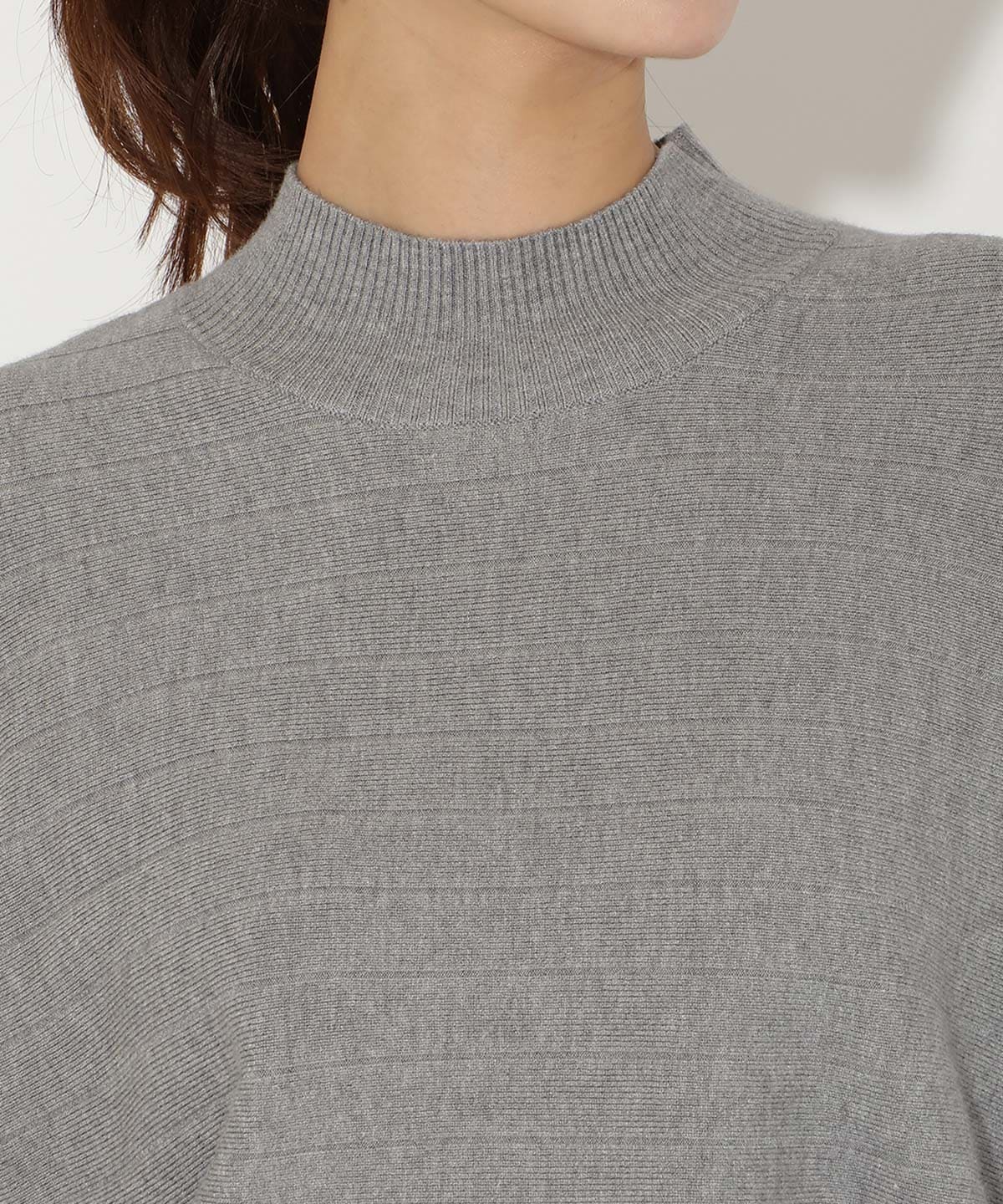 ワイドリブドルマンニット