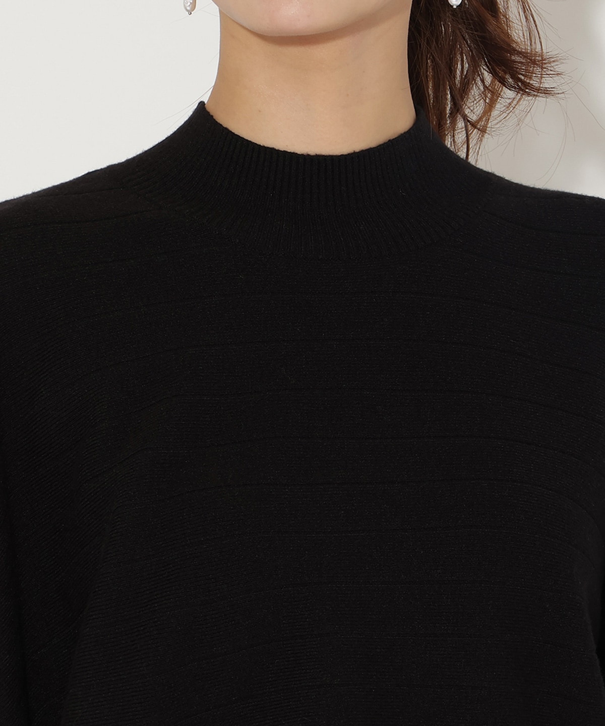 ワイドリブドルマンニット