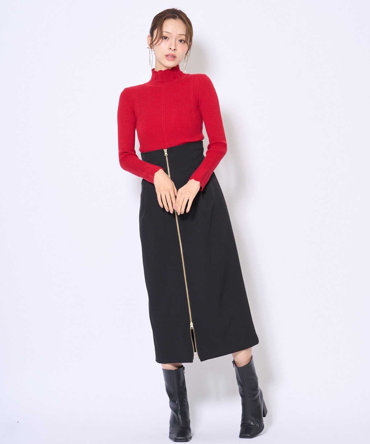 スカラハイネックニットプルオーバー