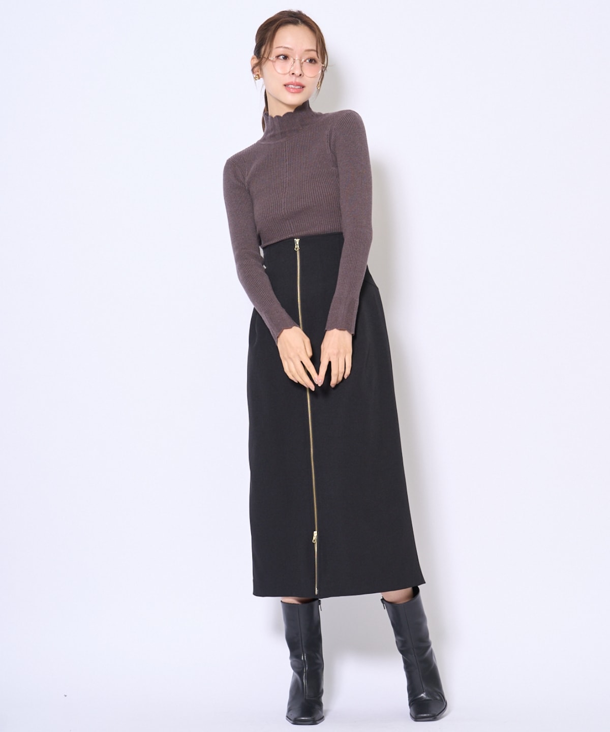 スカラハイネックニットプルオーバー