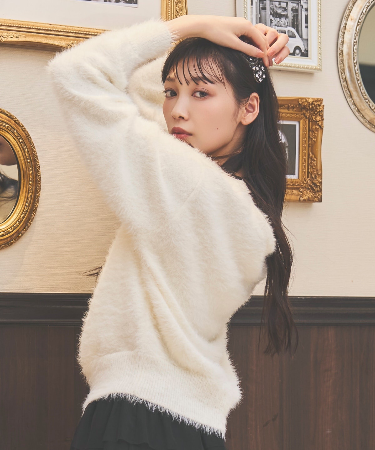 前後２WAYシャギーニットプルオーバー