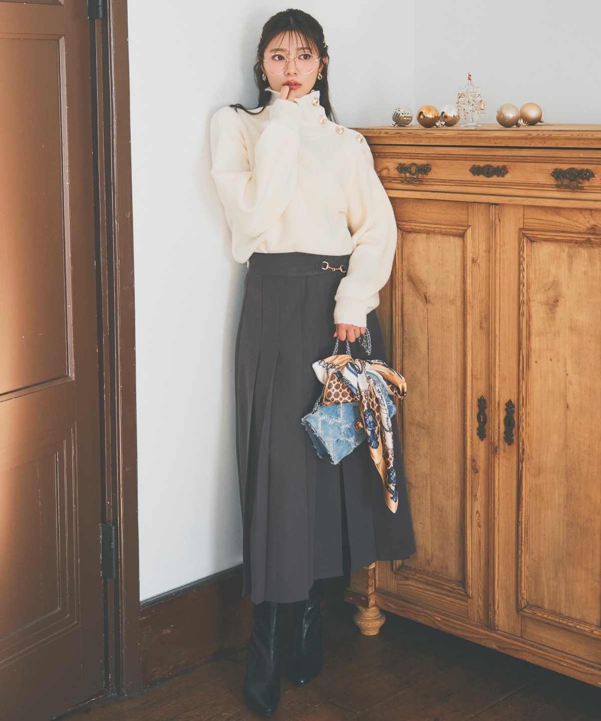 ショルダーボタンマルチウェイニットプルオーバー