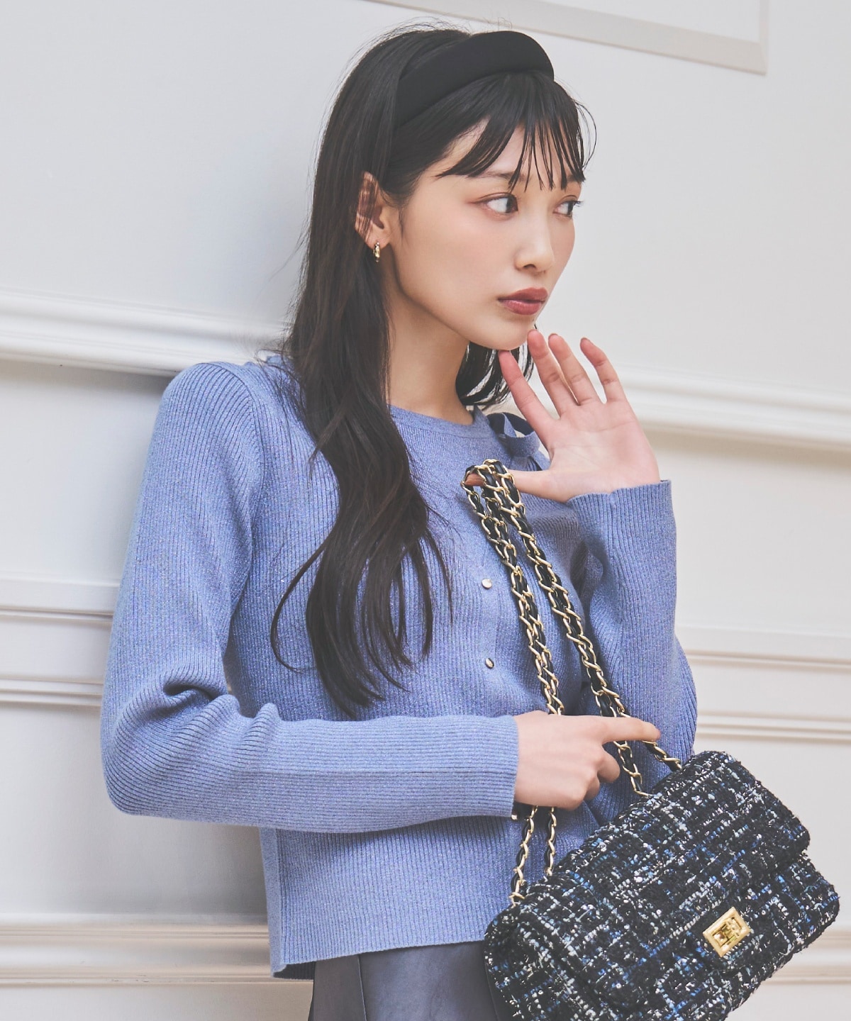 ホルタードッキングカーディガン風プルオーバー