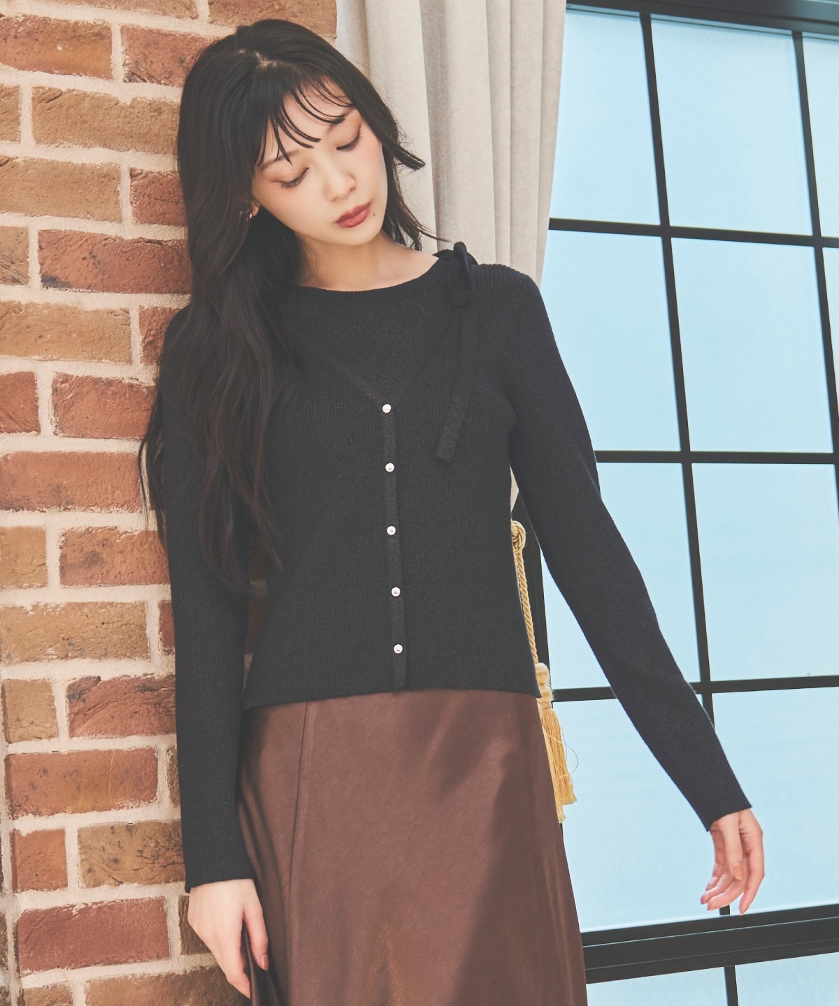 ホルタードッキングカーディガン風プルオーバー