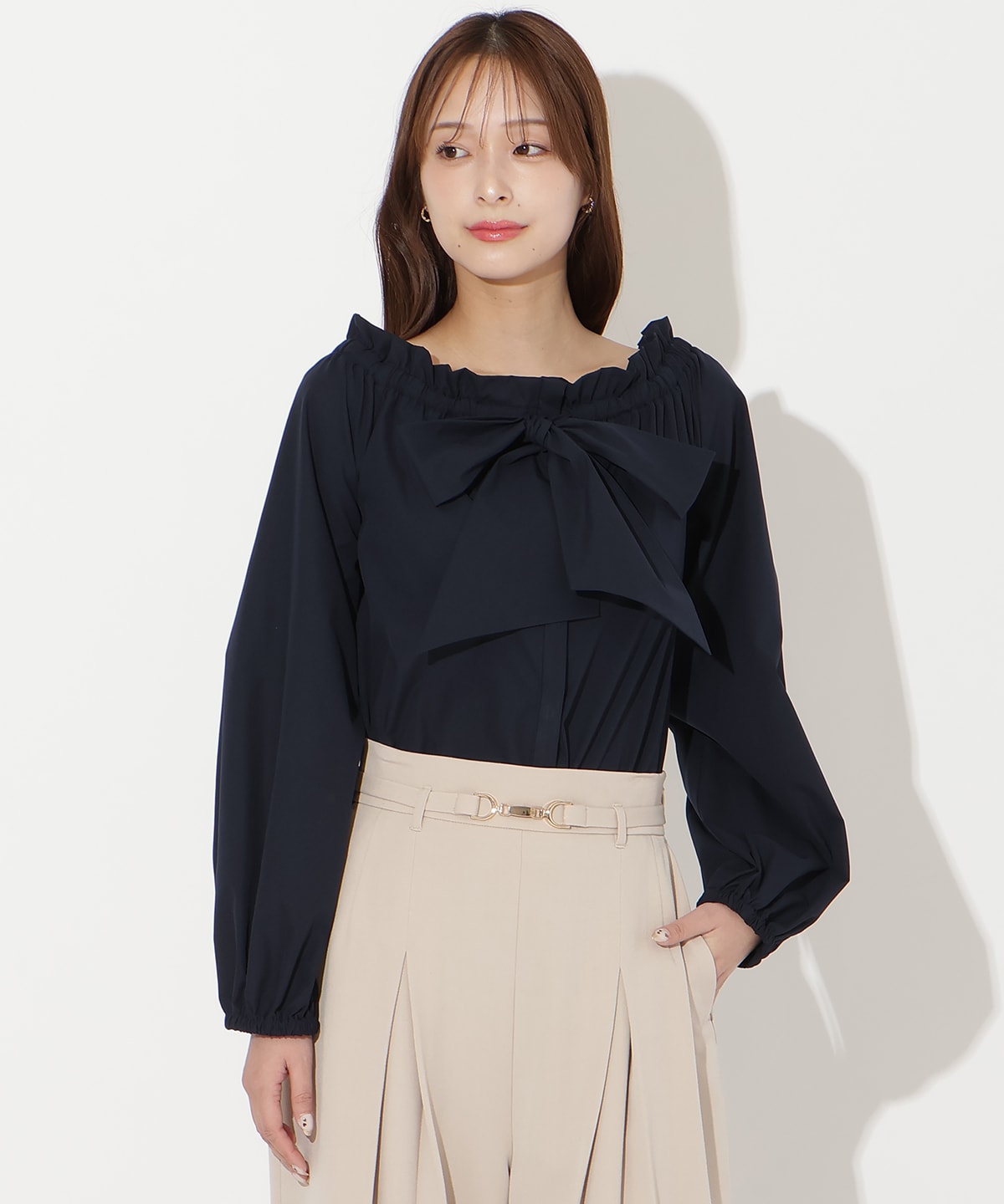 【先行予約受付中】ドロストボウタイ2WAYブラウス