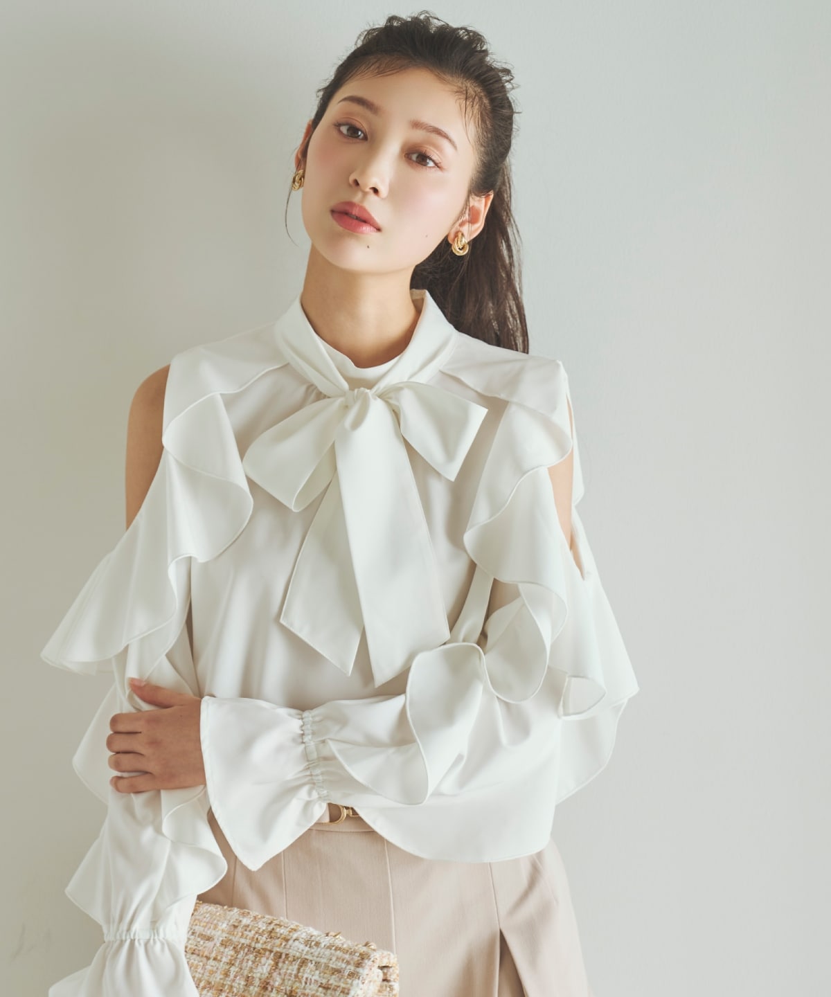 【先行予約受付中】フリルボウタイブラウス