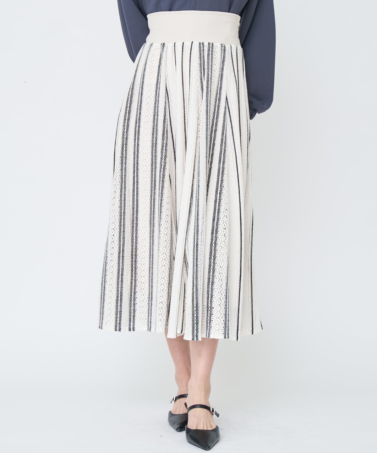 ラッセルストライプロングスカート