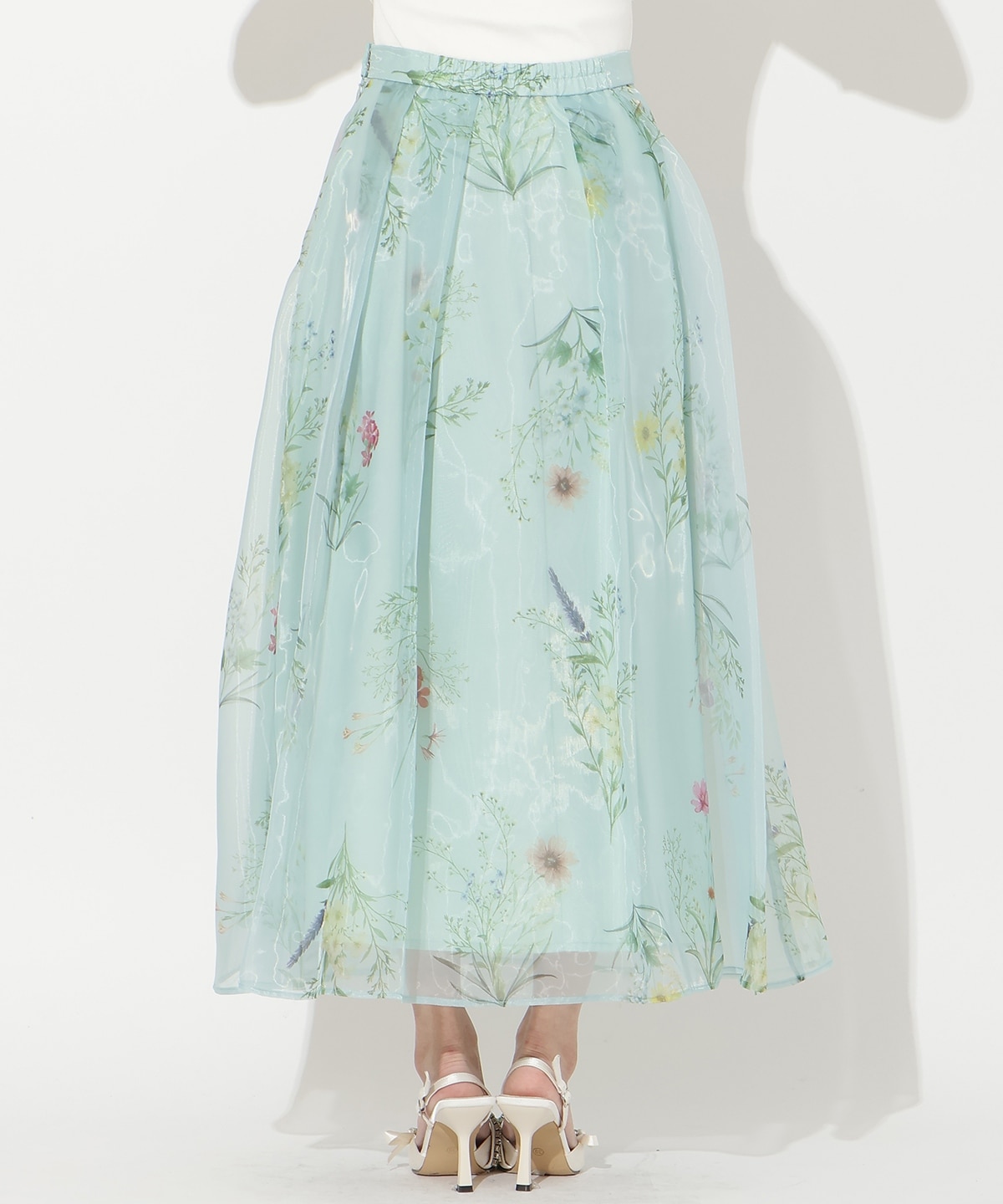 【先行予約受付中】フラワーオーガンジーフレアスカート