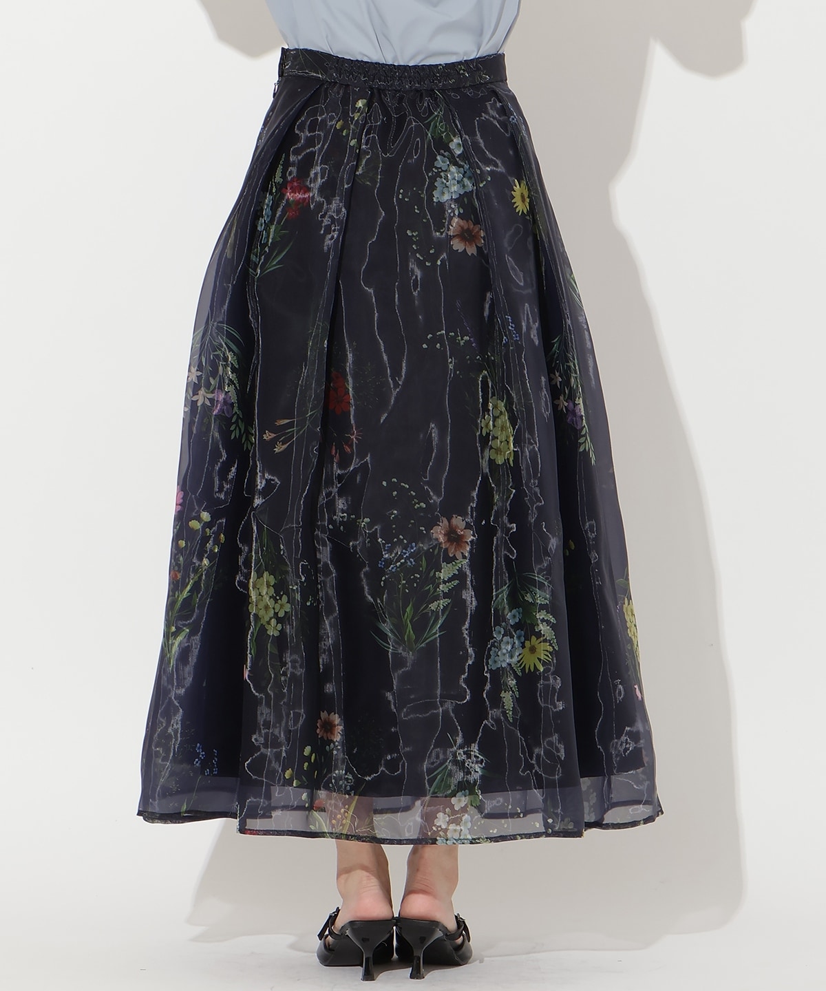 【先行予約受付中】フラワーオーガンジーフレアスカート