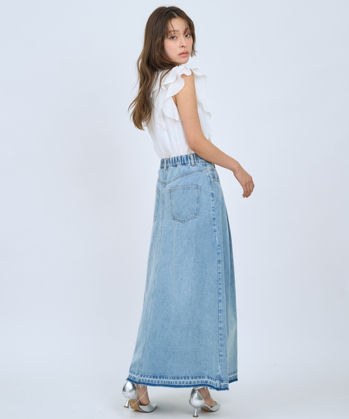【先行予約受付中】デニムタックフレアスカート