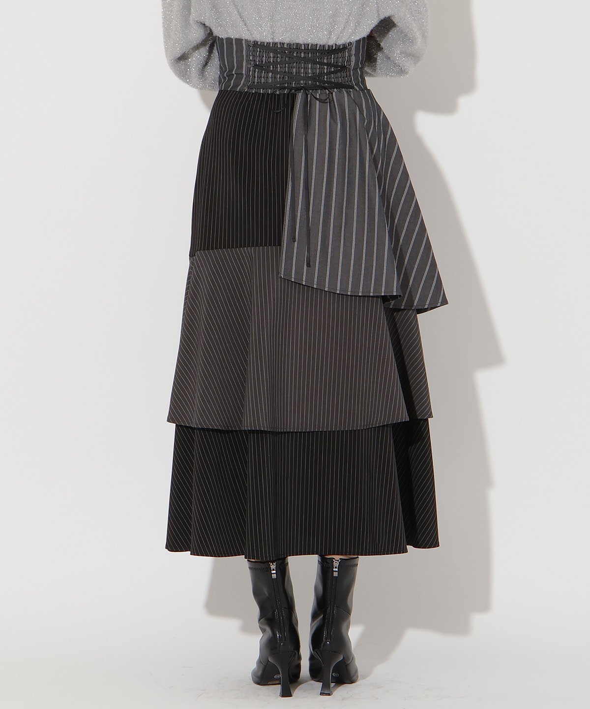 【先行予約受付中】ストライプパッチワークスカート
