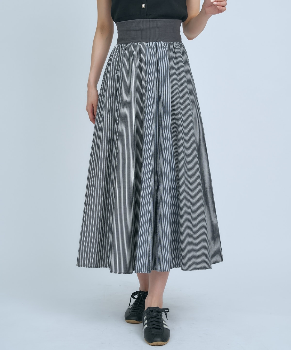 【先行予約受付中】サッカーストライプ柄組み合わせロングスカート
