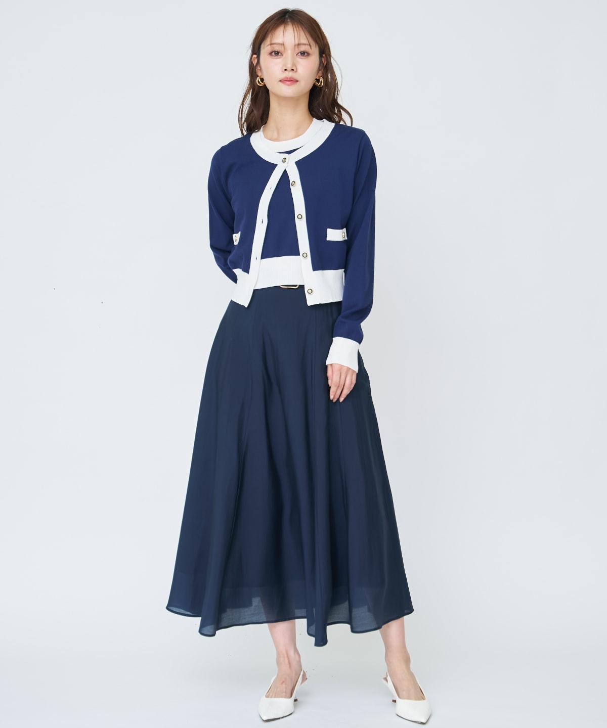 【先行予約受付中】バイカラーニットアンサンブル