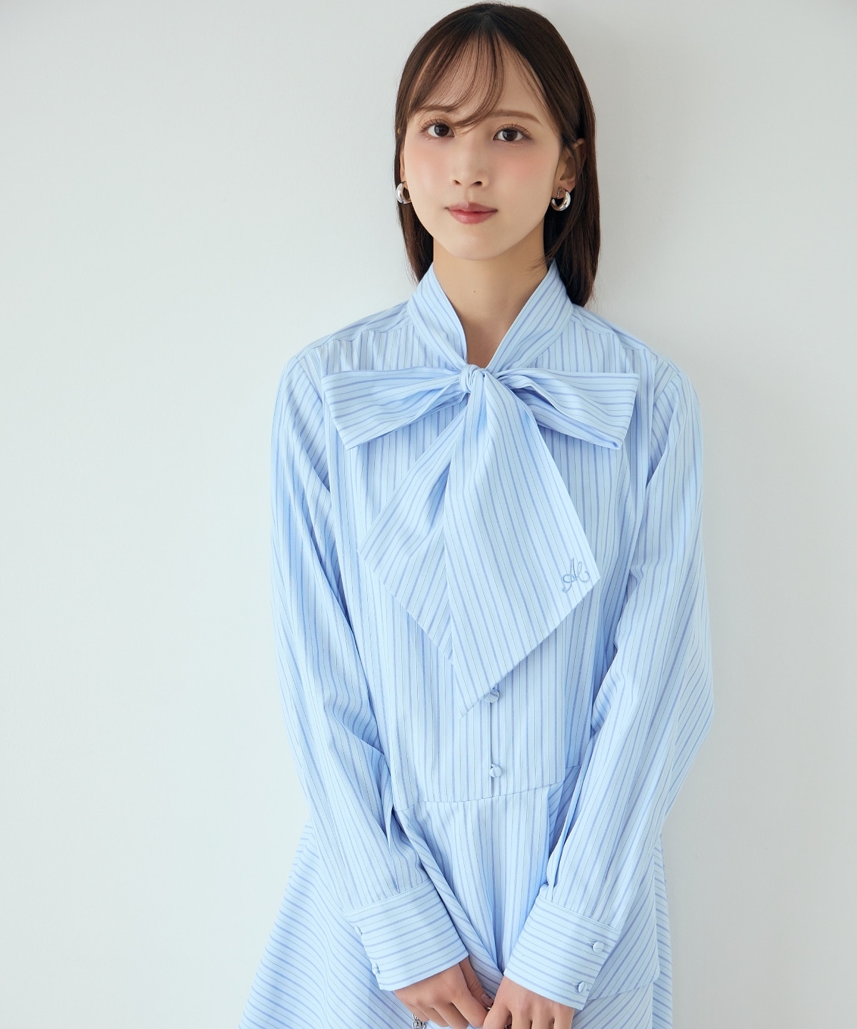 アシメストライプミニワンピース